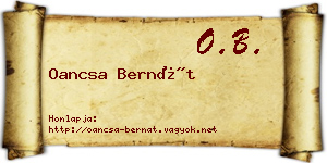 Oancsa Bernát névjegykártya